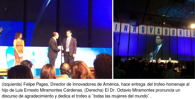 Entrega de trofeo a Luis Ernesto Miramontes en Medelln 2014